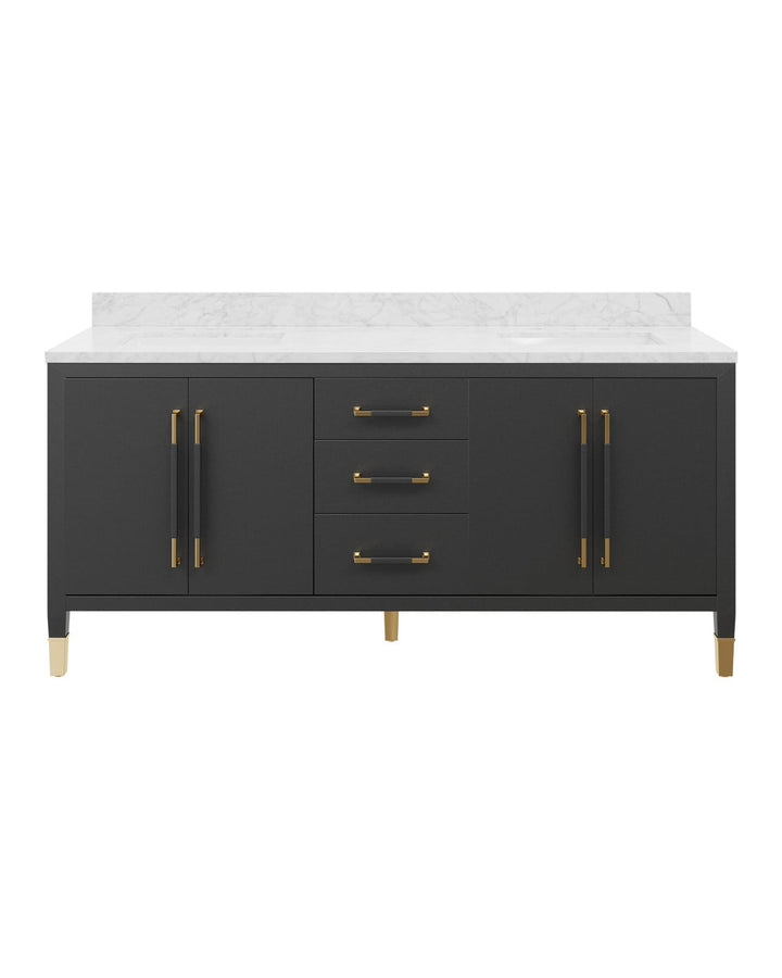 Vanities Verona 72" Black Vanity with Rectangular Undermount Sink