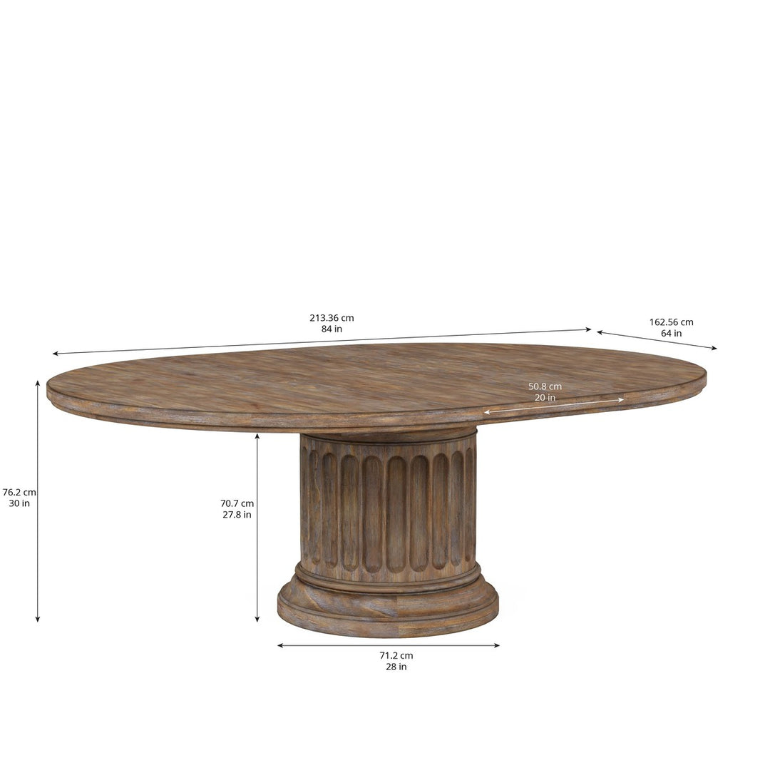 Architrave Round Dining Table - Brown