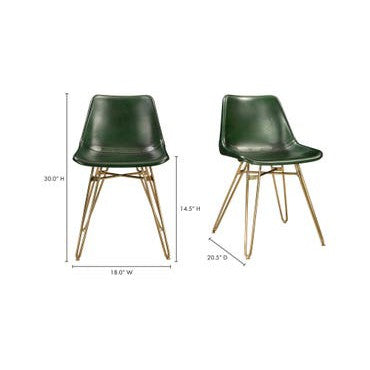 Omni Dining Chair Green - Set Of Two-Moes-MOE-GZ-1013-16-Dining Chairs-6-France and Son