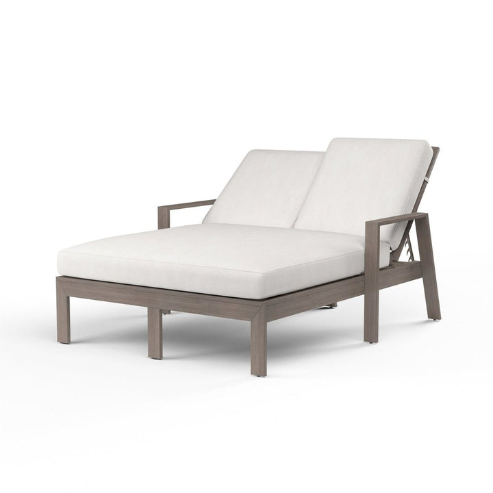 Outdoor Chaises Laguna Double Chaise Lounge in Canvas Flax, No Welt