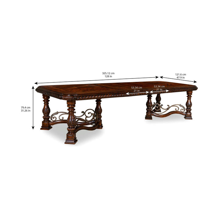 Valencia Trestle Dining Table - Brown