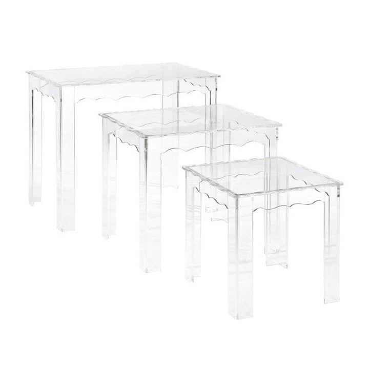 Jacobs Nesting Table - Set of 3 Square Clear-Elk Home-ELK-H0015-9103/S3-Side Tables-1-France and Son