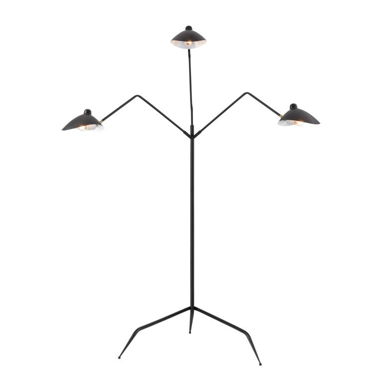 Risley 81.5'' High 3 - Light Floor Lamp - Matte Black-Elk Home-ELK-H0019-11103-Floor Lamps-1-France and Son