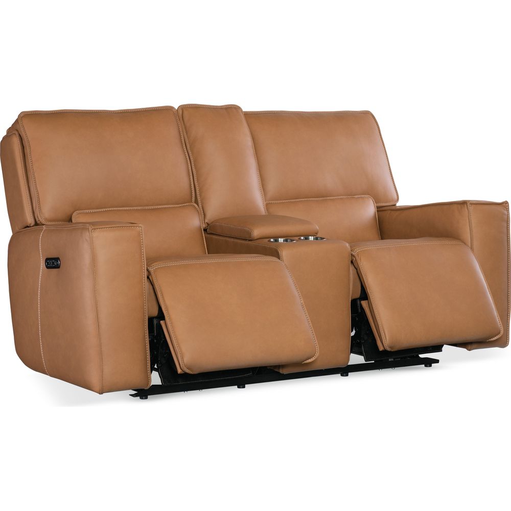 Miles Zero Gravity Console Loveseat with Power Recline & Power Headrest - Brown