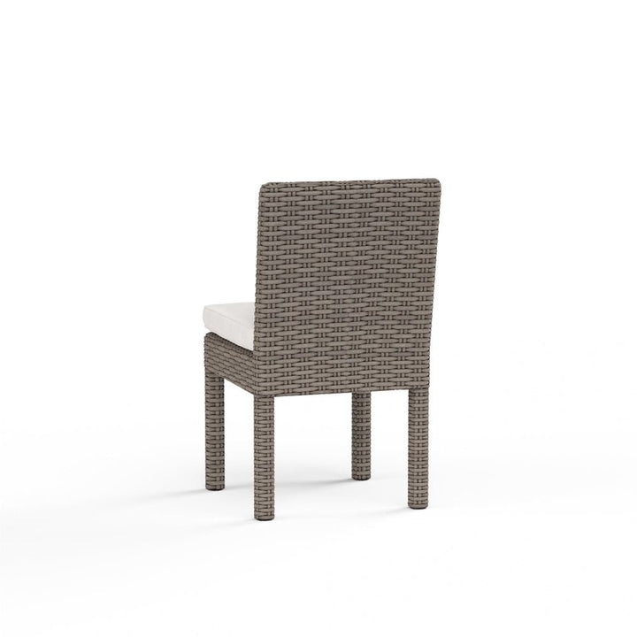 Outdoor Dining Chairs Coronado Armless Dining Chair in Canvas Flax w/ Self Welt