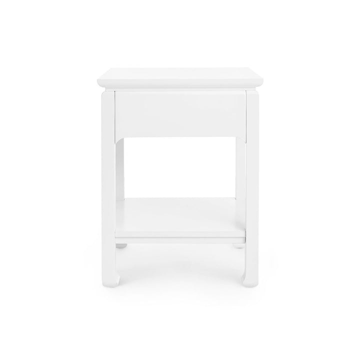 Harlow 1-Drawer Side Table, White Pearl