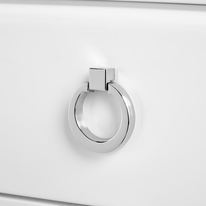 Harlow 1-Drawer Side Table, White Pearl