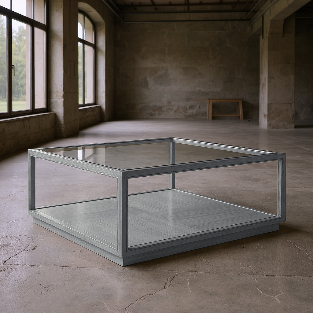 Glaze Square Cocktail Table Vintage Blue