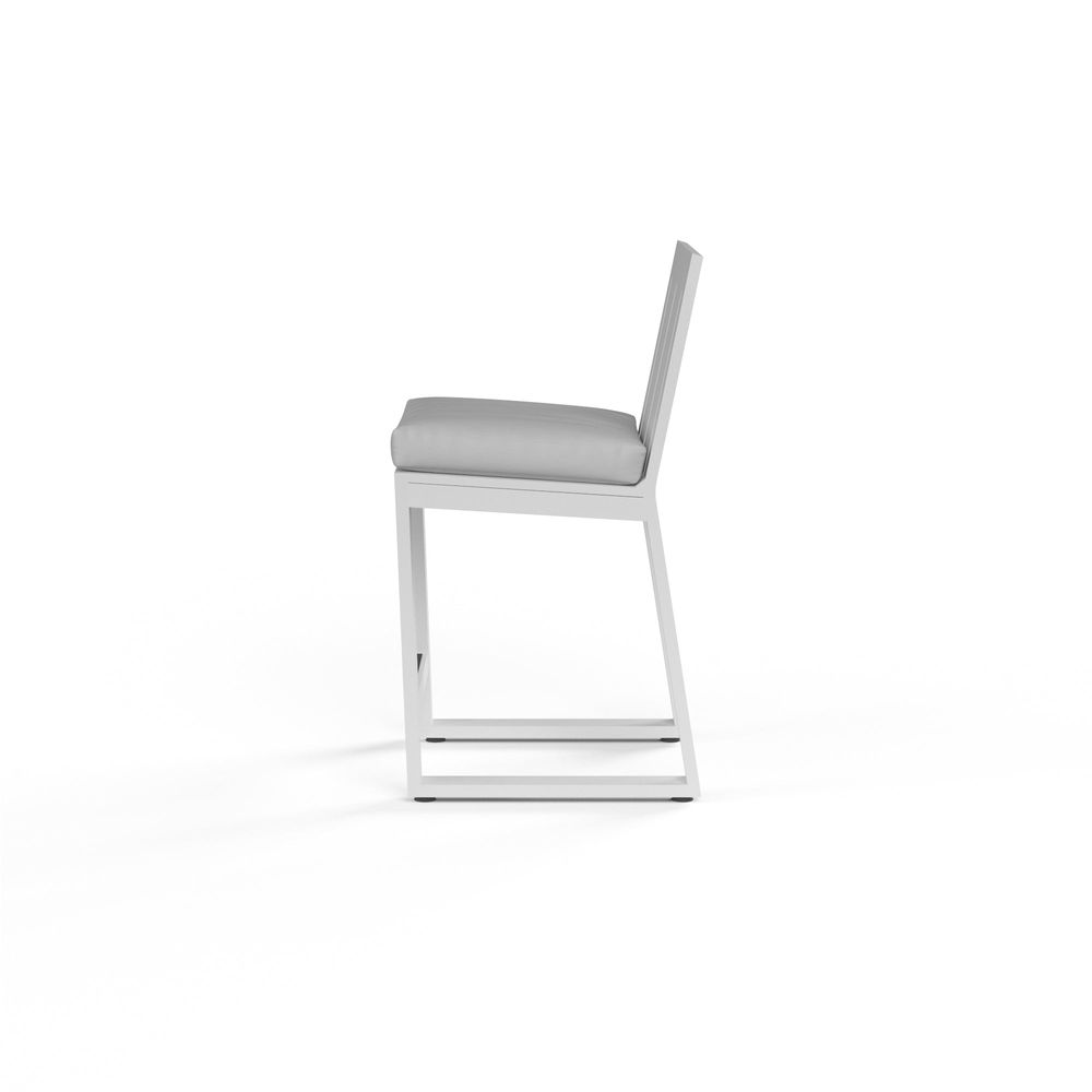 Outdoor Bar & Counter Stools Newport Counter Stool in Cast Silver, No Welt