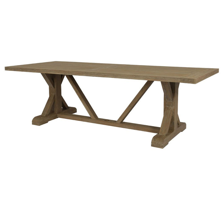 Outdoor Dining Tables Coastal Teak 94" Trestle Dining Table