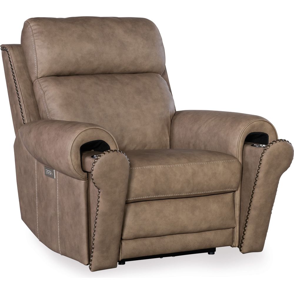 Duncan Power Recliner with Power Headrest & Lumbar - Brown