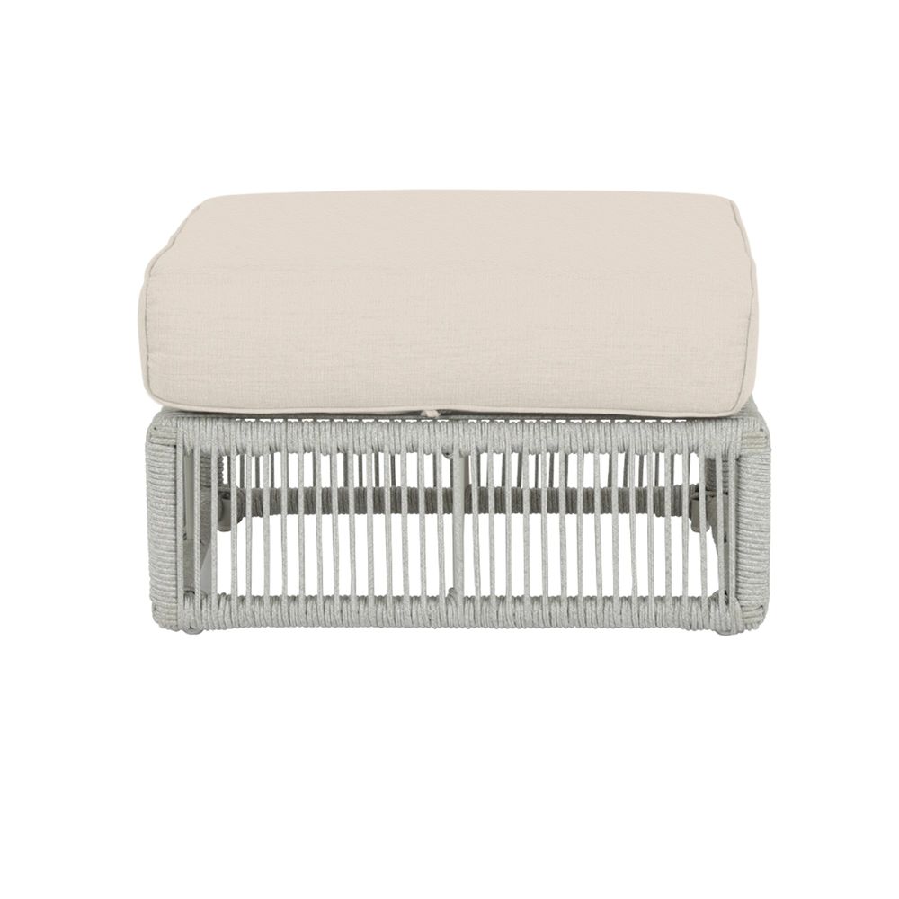 Outdoor Ottomans Miami Ottoman in Echo Ash w/ Self Welt