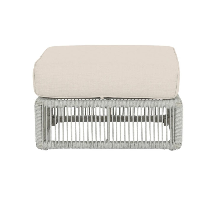 Outdoor Ottomans Miami Ottoman in Echo Ash w/ Self Welt
