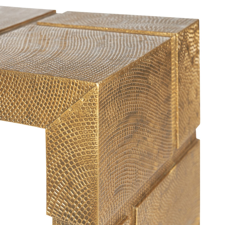 Hollis Console Table, Antique Brass