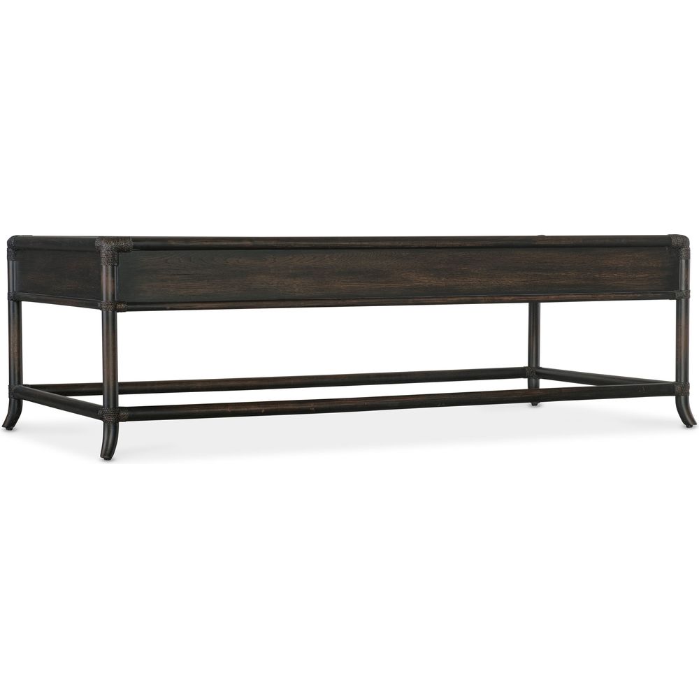 Retreat Pole Rattan Cocktail Table - Dark Wood