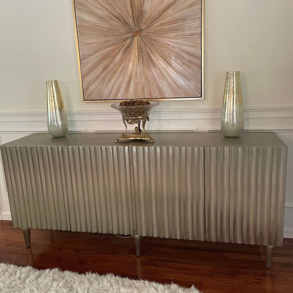 German Silver Console-Hooker-HOOKER-5637-85001-SLV-Sideboards & CredenzasSilvers-6-France and Son