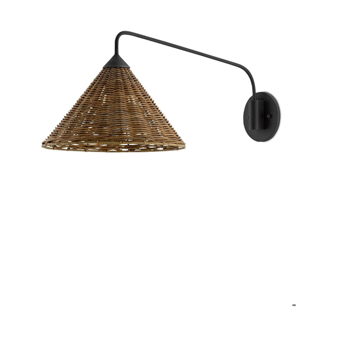 Basket Black Swing-Arm Wall Sconce