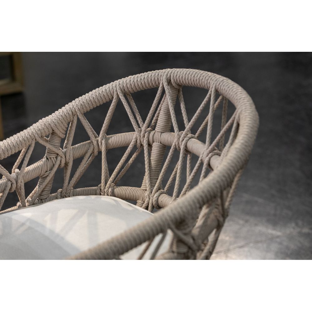 Outdoor Dining Chairs Dana Rope Dining Chair in Linen Canvas w/ Self Welt