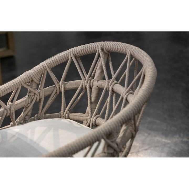 Outdoor Dining Chairs Dana Rope Dining Chair in Linen Canvas w/ Self Welt