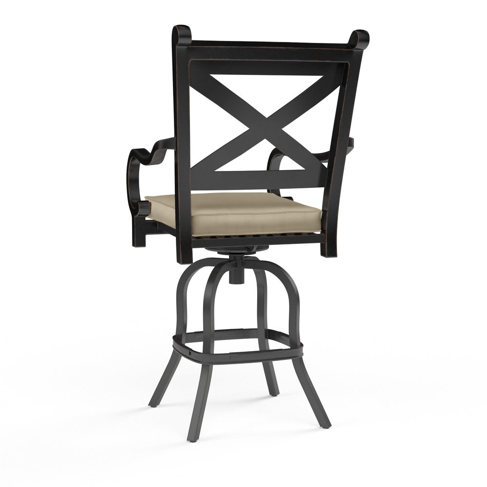 Outdoor Bar Stools Monterey Barstool in Linen Stone w/ Selt Welt