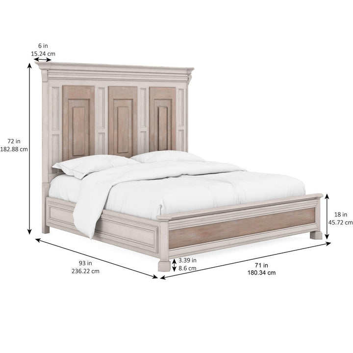 Alcove Queen Panel Bed - Brown, White