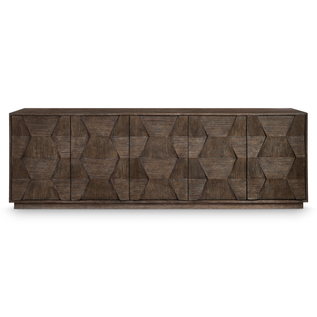 Linea Entertainment Console in Cerused Charcoal Finish
