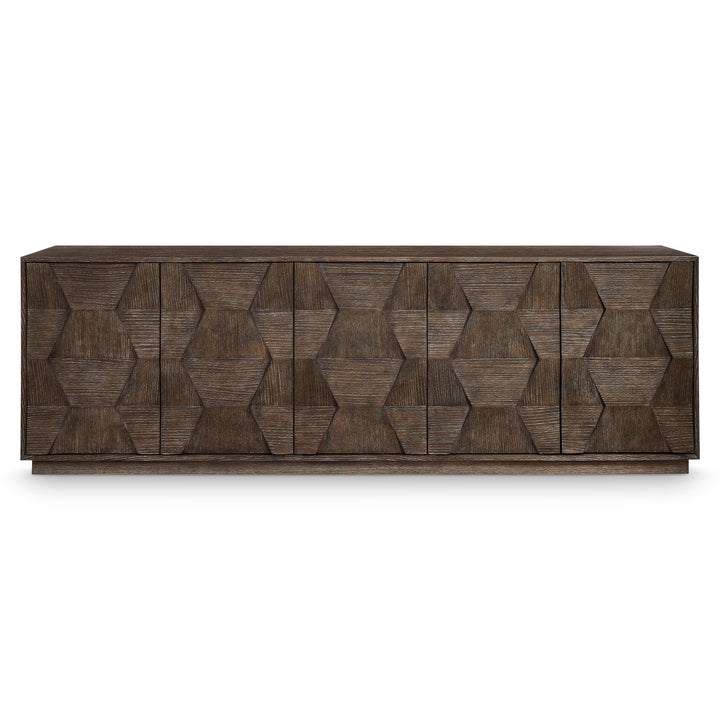Linea Entertainment Console in Cerused Charcoal Finish