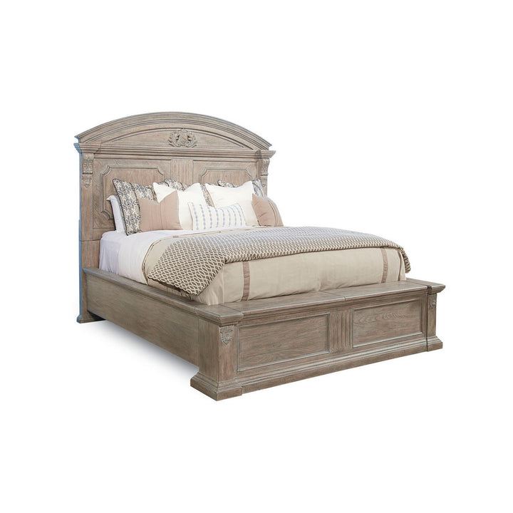 Arch Salvage Queen Chambers Panel Bed - Brown, Grey