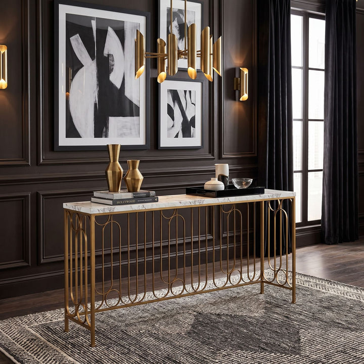 Boulevard Console Table — Marble / Brass