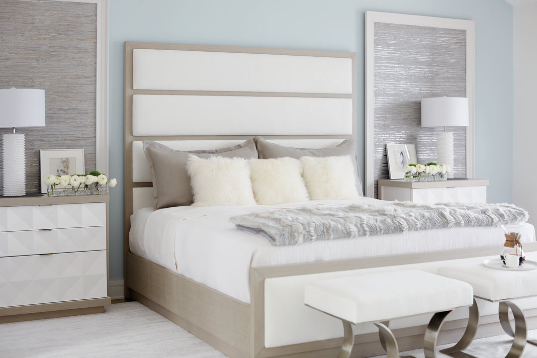 Axiom King Panel Bed with Inset Upholstered Panels
