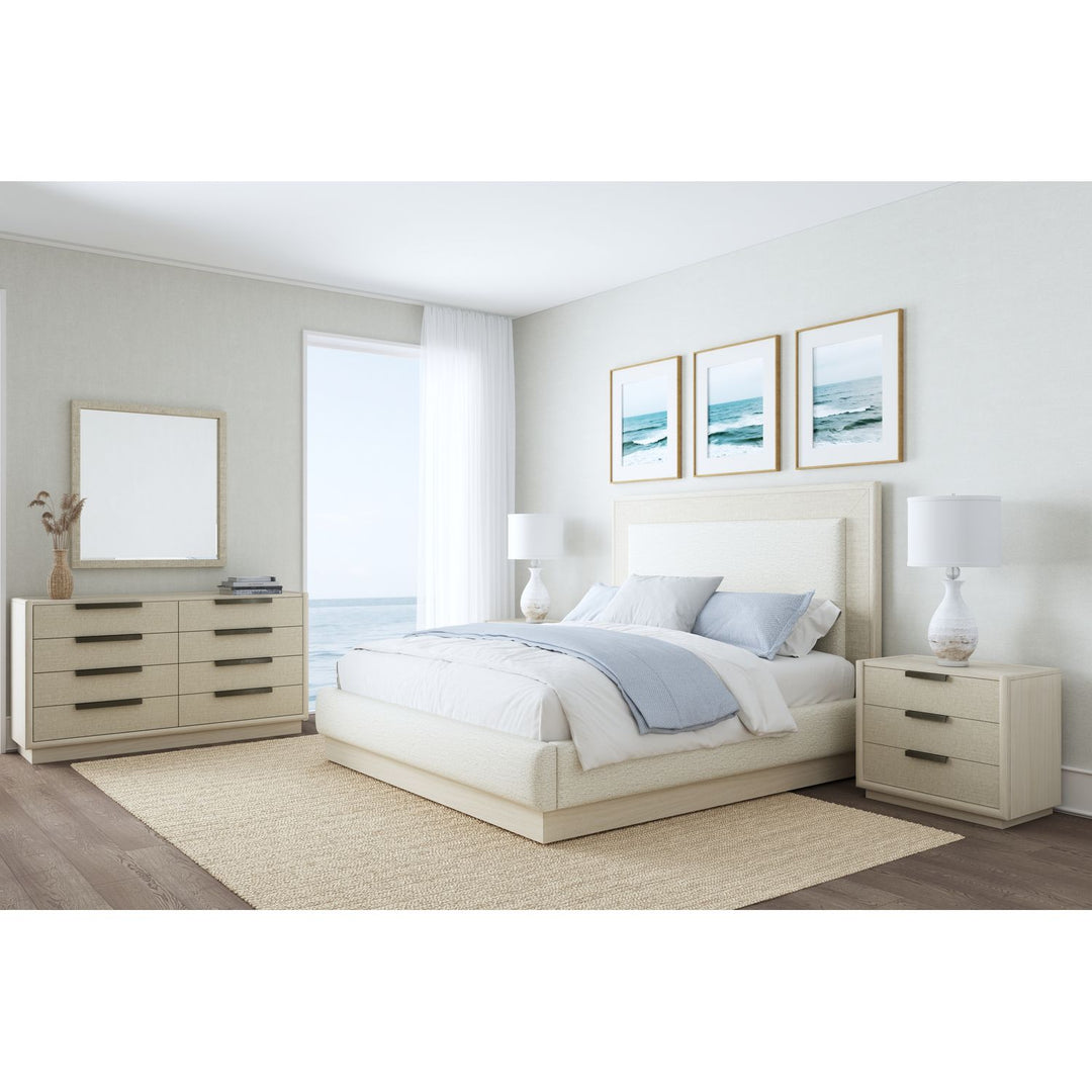 Cotiere Queen Upholstered Panel Bed — Linen