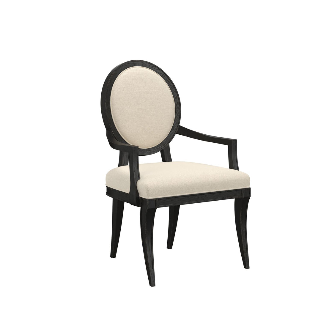 Atrium Dining Armchair — hand rubbed black with undertones of brown