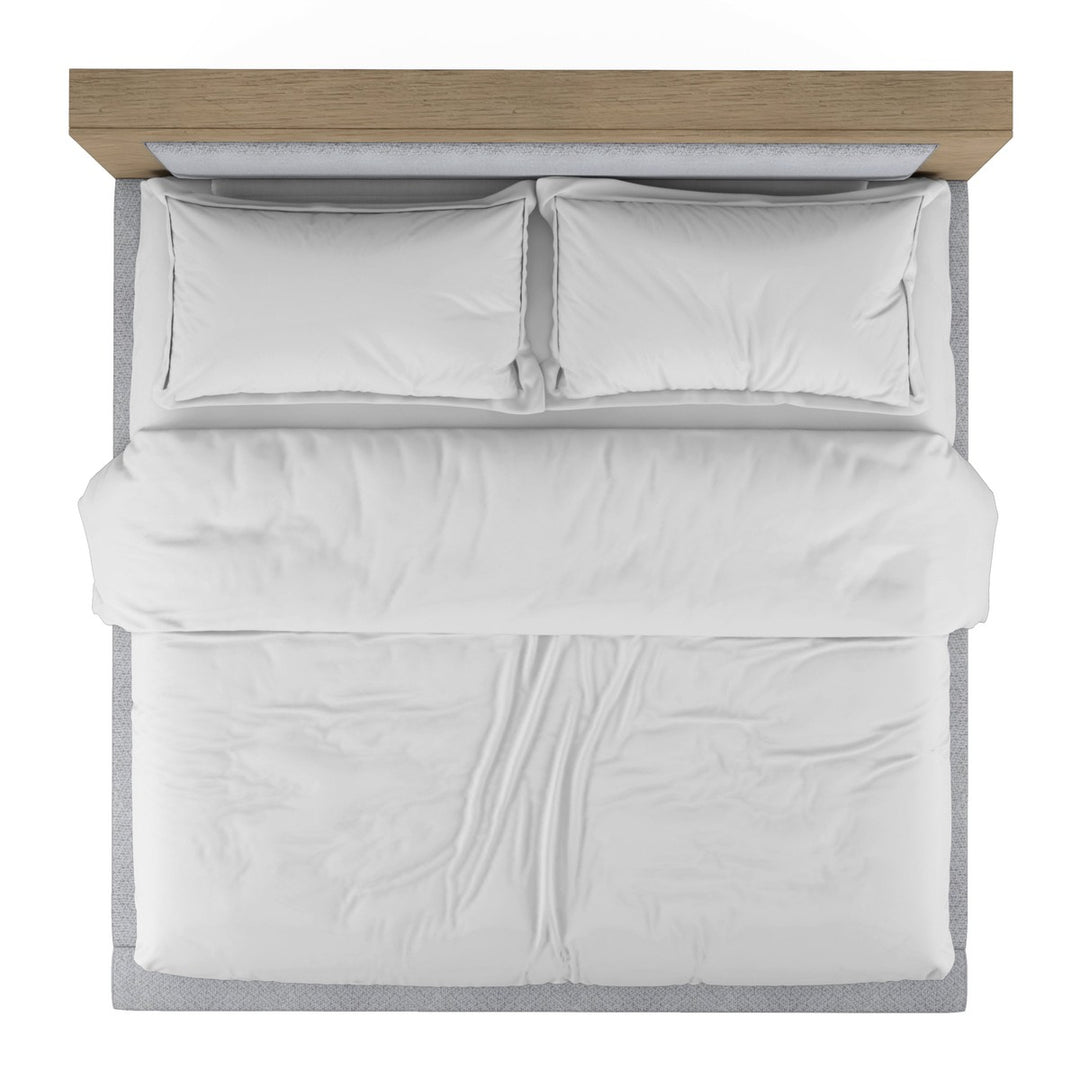 Garrison King Upholstered Bed - White, Brown