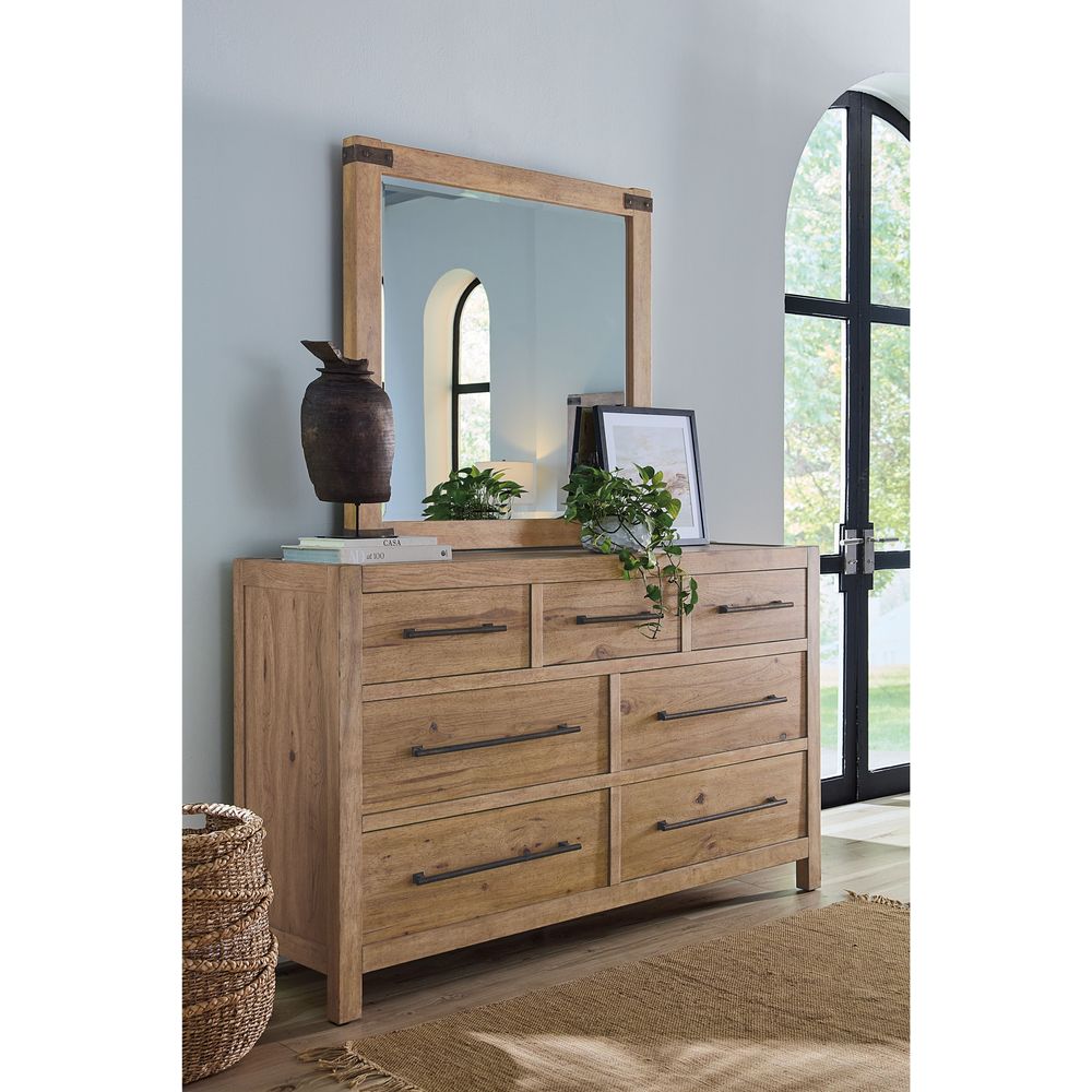 Wall Mirrors Vineyard Row Square Mirror - Light Wood