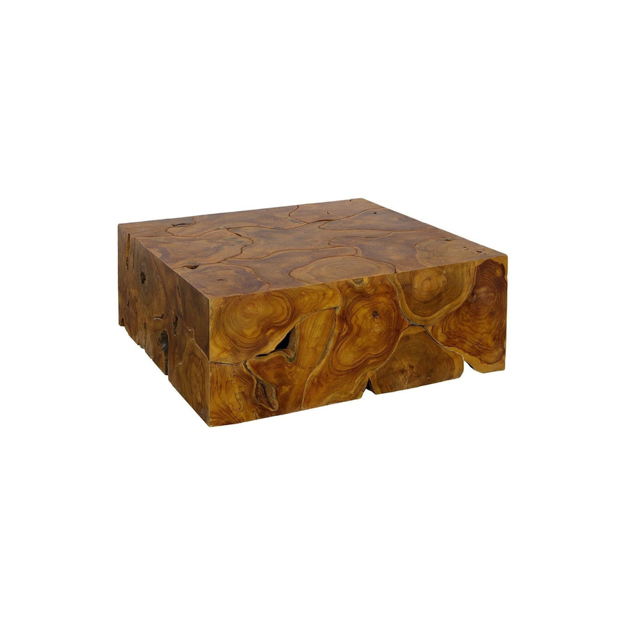 Teak Slice Coffee Table - Square - Warm Teak Red Finish-Phillips Collection-PHIL-ID113442-Coffee Tables-1-France and Son