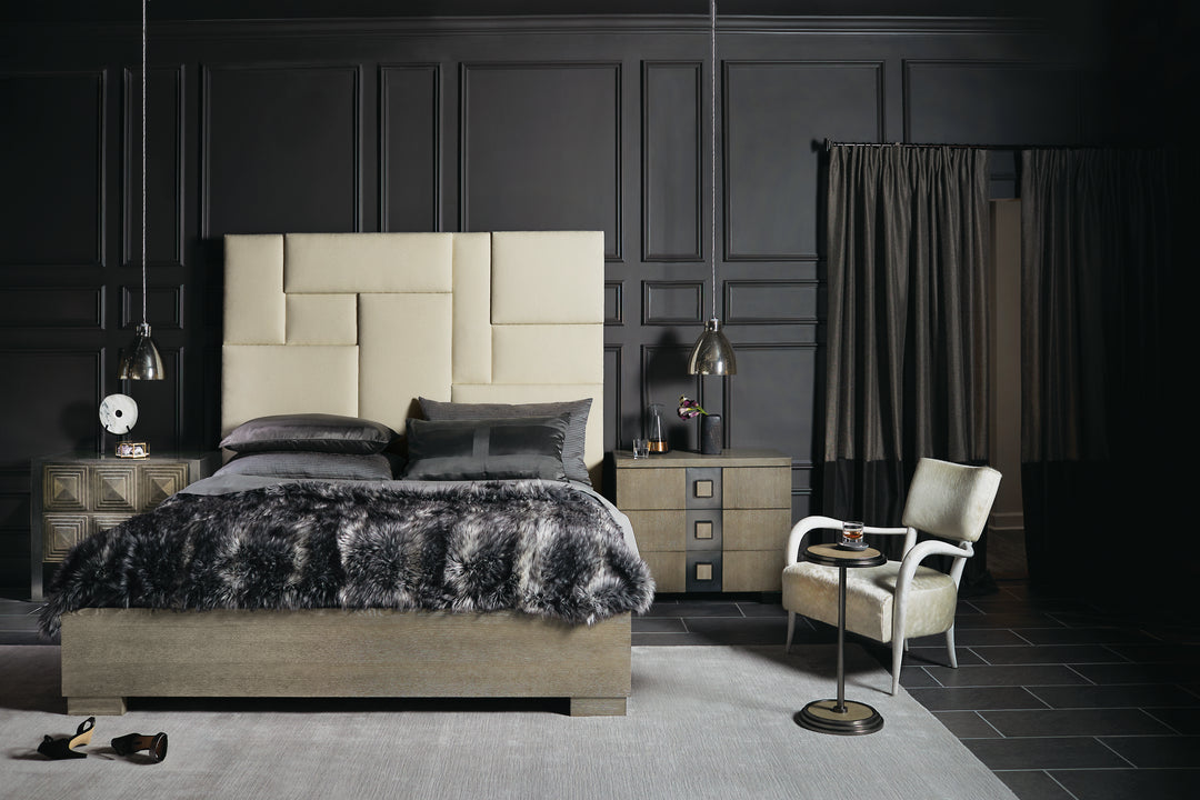 Mosaic Upholstered King Panel Bed
