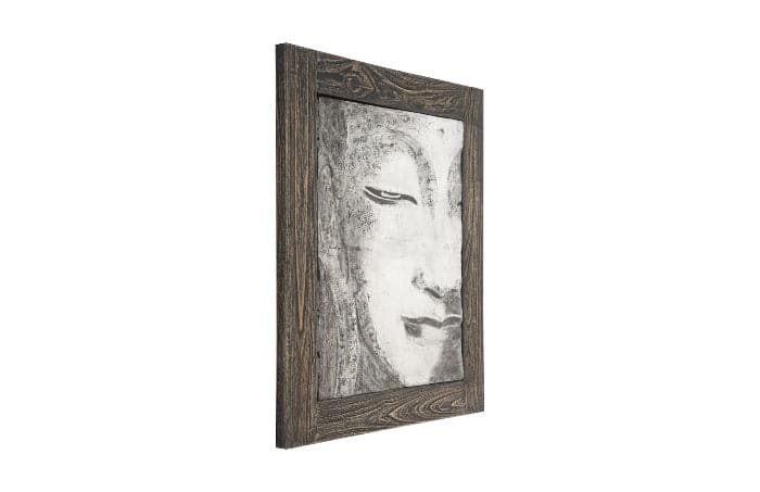 Antique Concrete Buddha Relief Wall Art, Looking Straight-Phillips Collection-PHIL-ID63207-Wall Art-2-France and Son