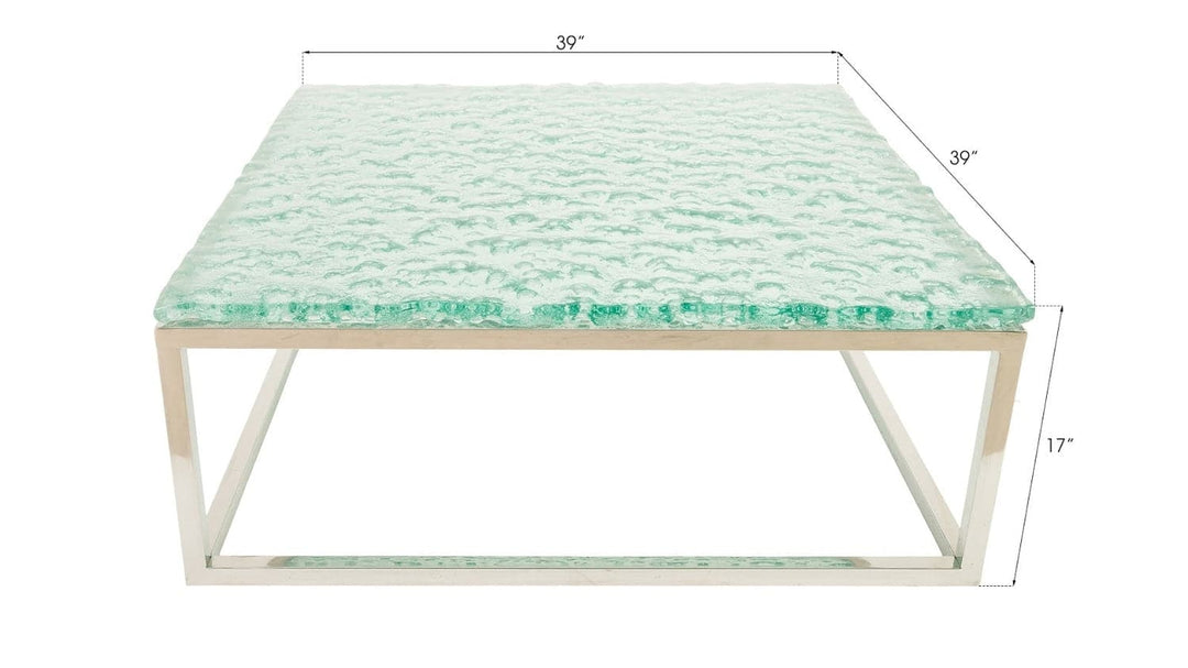 Bubble Glass Coffee Table Stainless Steel Base-Phillips Collection-PHIL-ID74368-Coffee Tables-5-France and Son
