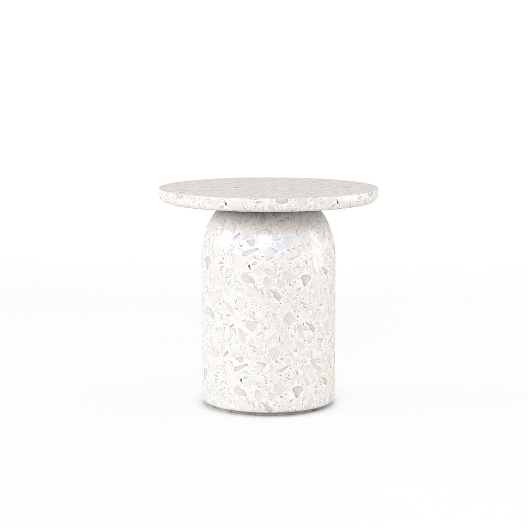 Cotiere Terrazzo End Table - White