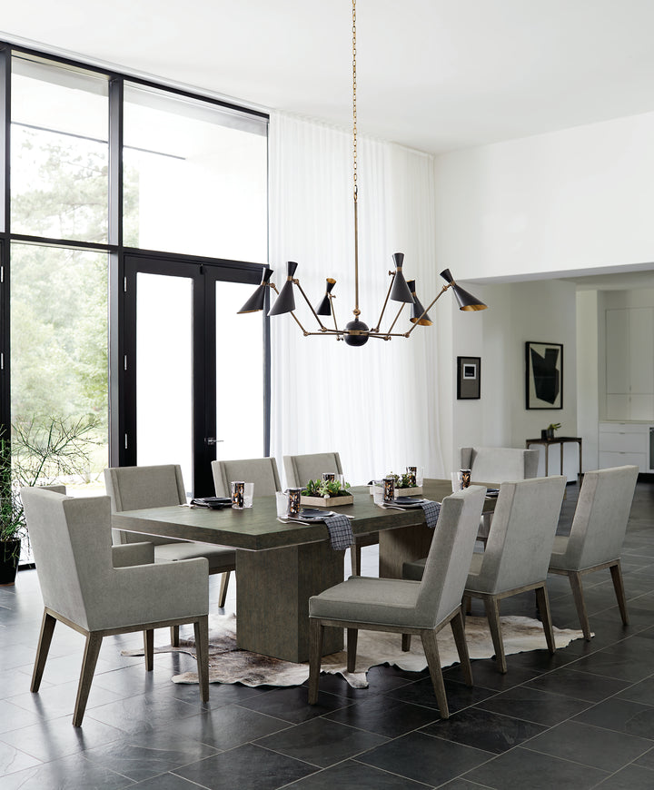 Linea 9-Piece Dining Set in Cerused Charcoal Dining Table