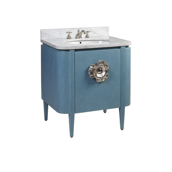 Vanities Briallen 30" Blue Linen Vanity with Oval Undermount Sink