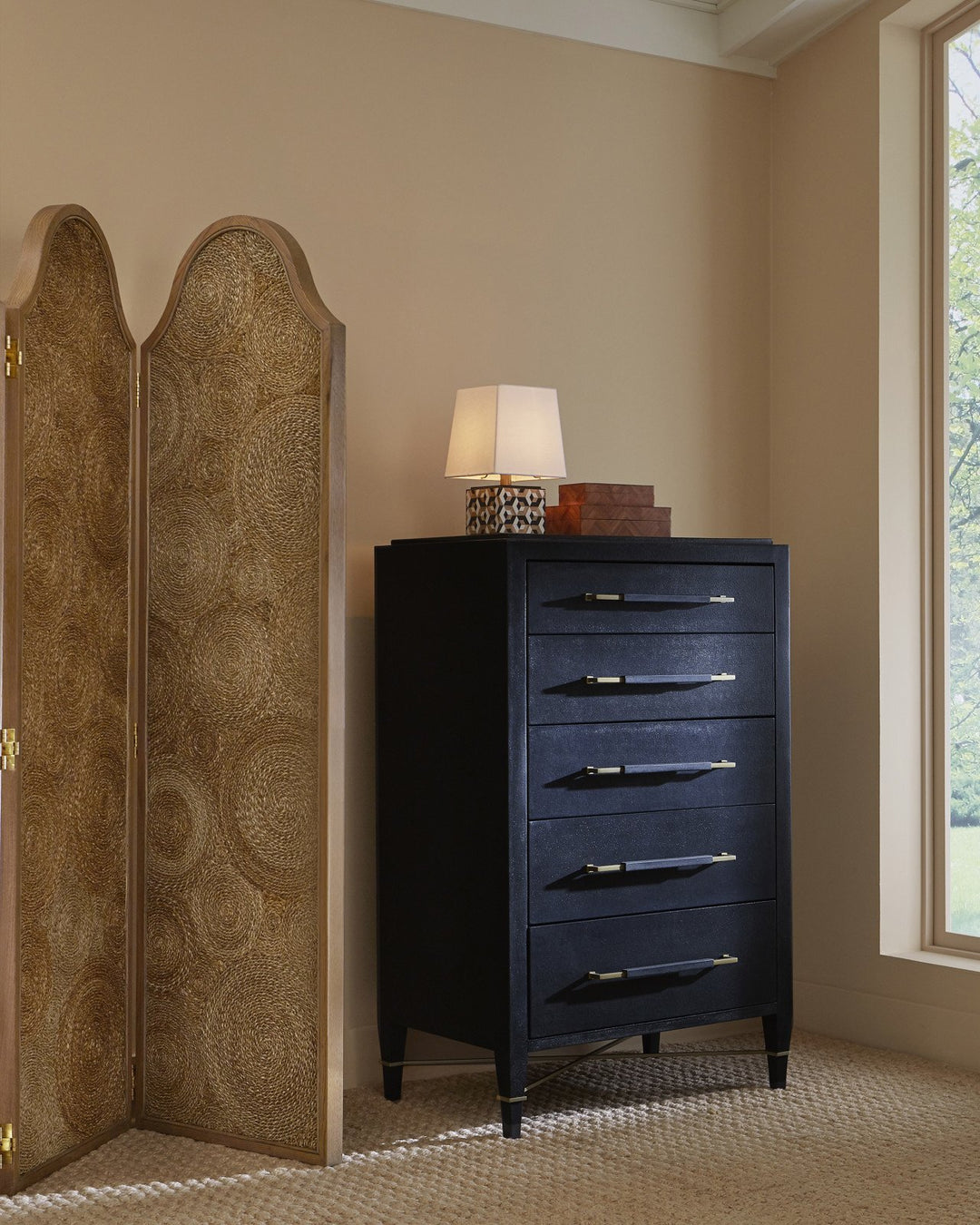 Verona Black Five-Drawer Chest