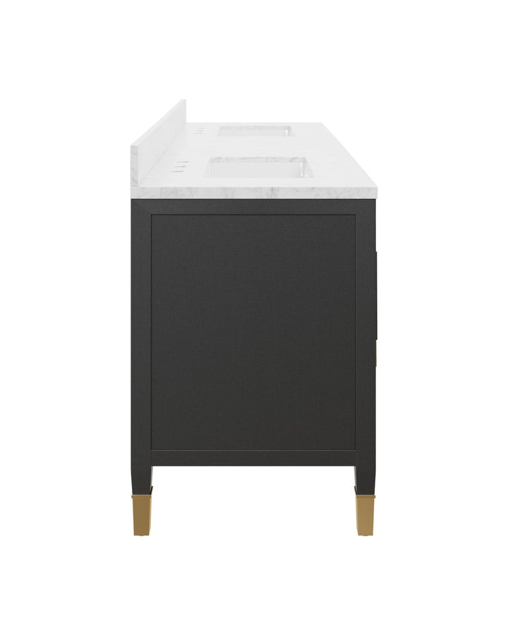 Vanities Verona 72" Black Vanity with Rectangular Undermount Sink