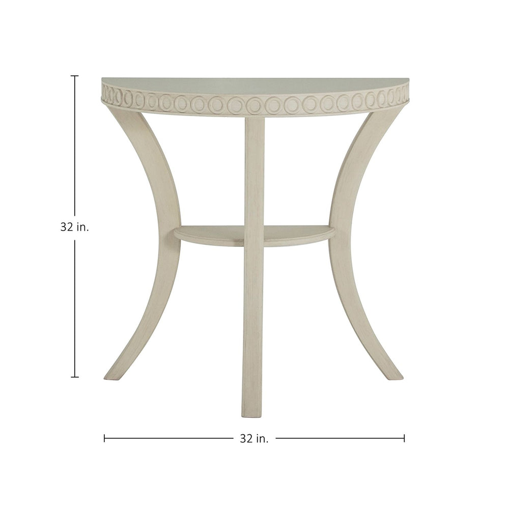 Linda Mindi Wood Half Circle Demilune Table - 32 In. W X 32 In. H