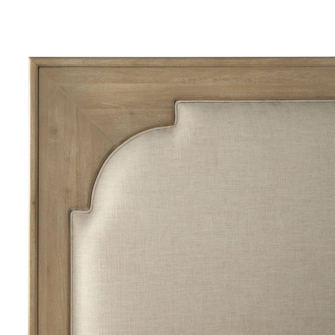 Windsor Upholstered Mahogany Wood Bed