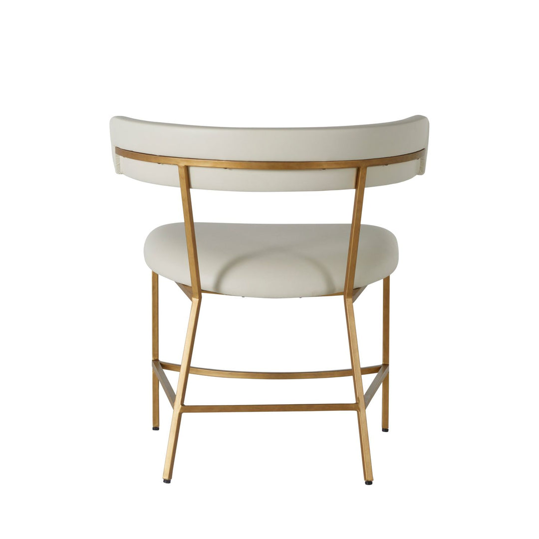 Matlock Metal Faux Leather Dining Chair - White Antique Gold