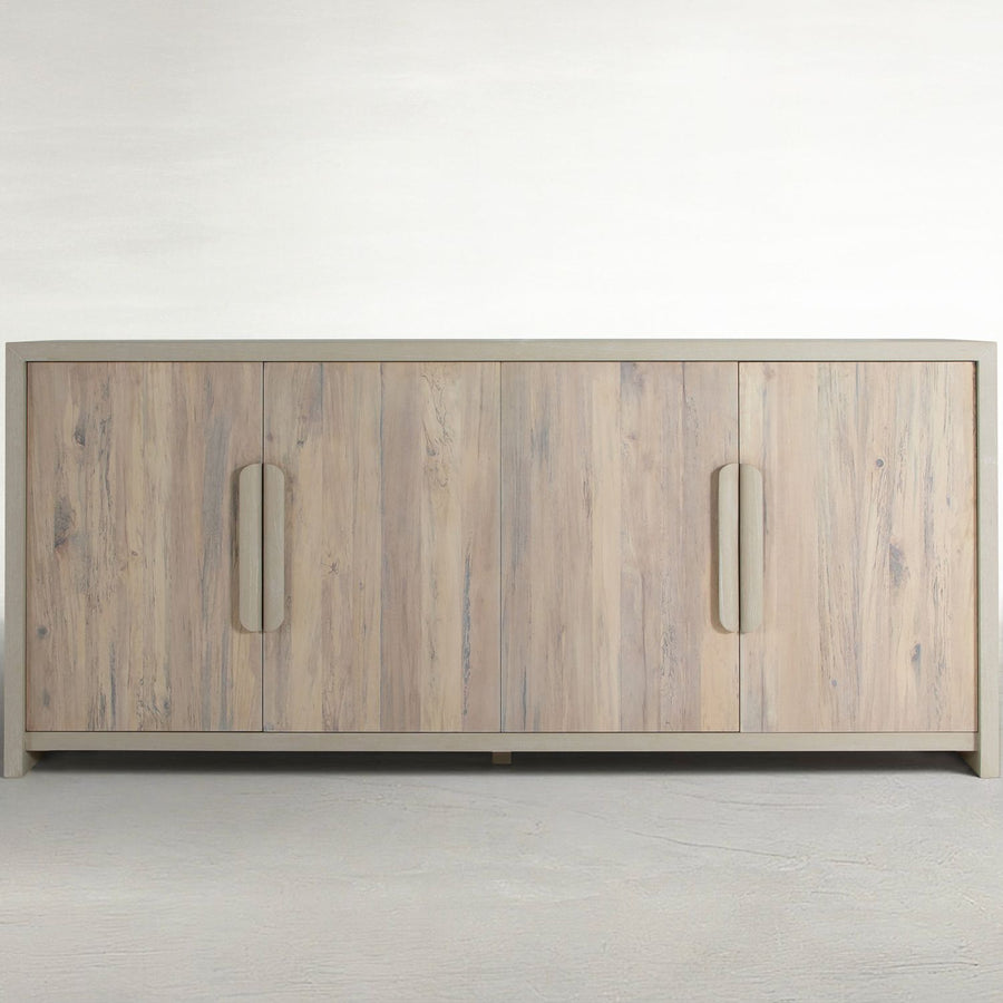 Zacariah Mindi Wood Sideboard - 2 Shelves, Natural Salted