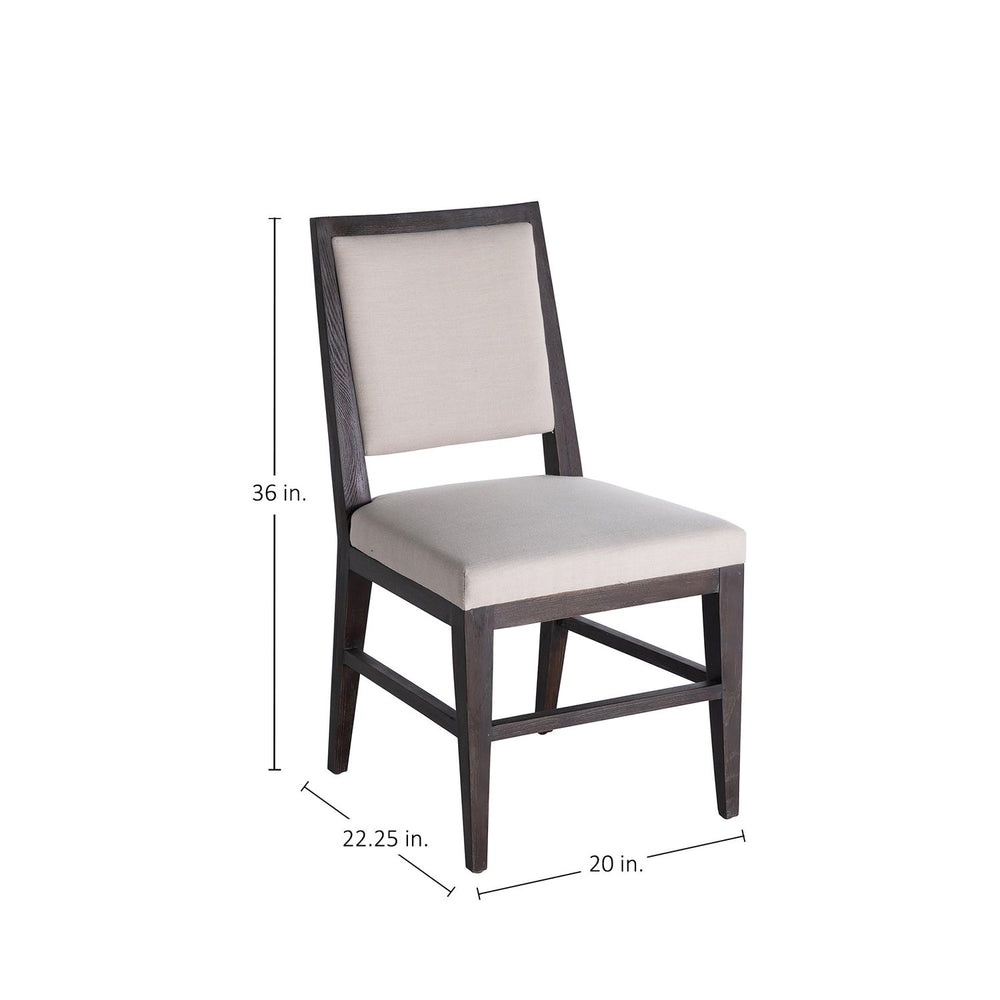 Julius Oak Tapered Legs Dining Chair - Cerused Ash Ivory Beige