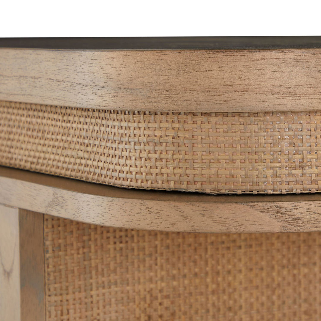 Elsa Mindi Wood Desk - 6 Soft-Close Drawers, Blonde Natural