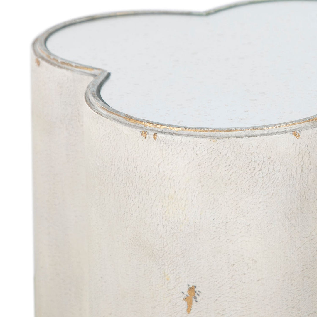Cassandra Resin Quatrefoil Pedestal Side Table - 18 In. W X 20.25 In. H